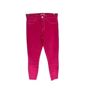 L'Agence Jeans Women's Size 25 Magenta Coated Margot Skinny